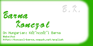 barna konczol business card